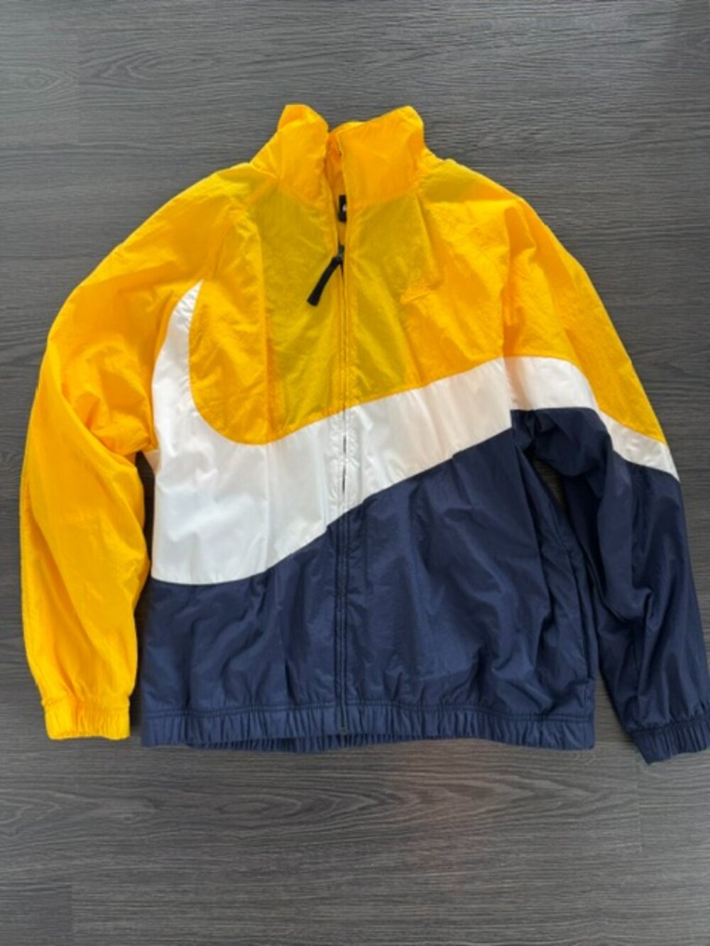 Nike Sportswear Swoosh Woven Windbreaker Men's Size L Amarillo Yellow Obsidian